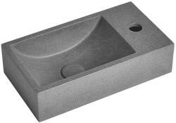 SAPHO SMALL CREST R betonmosdó lefolyóval. jobbos. 40x22cm. szürke gránit