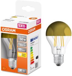 OSRAM LED izzó tükörrel, izzószálas, A60, E27, 7W (50W), 650 lm, meleg fény (2700K), Arany
