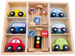 EG Fa kisautó készlet kresz táblával (KDK3322)