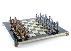 Manopoulos egyedi sakk készlet, sárgaréz figurákkal (S4BBLU)