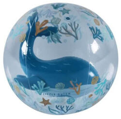 Little Dutch felfújható kék, bálnás 3D strandlabda (LD2012398)