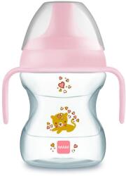 MAM IHATALANI TANULÓ KUPAK 190ml, 6+ hónapos korig - kislány | MAM Learn to Drink Cup gyakorlóbögre fogantyúval Girl 190 ml