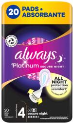 Always Platinum (4-es méret) Secure Night szárnyas egészségügyi betét 20 (8700216186797) | Always Platinum Secure Night egészségügyi Betét 20db (8700216186797)