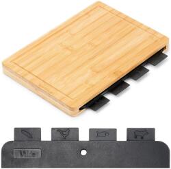Vilde 5 darabos konyhai vágódeszka készlet, fekete műanyag és bambusz, méretek: 29, 5x21, 5cm és 33x23, 5x4cm (259726)