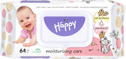 Bella Bella Happy Baby Zabfehérje és panthenol törlőkendők, 1× 64 db (5900516422103)