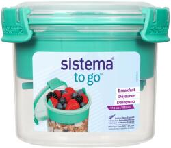 Sistema To Go Ételtároló Reggelire + Tál, Kanál, 530 Ml, Zöld - lavonio