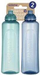 Sistema Ocean Bound Swift Squeeze Twist N Sip Kulacs 480 Ml, 2 Pack, Vegyes Színek | Sistema Ocean Bound Swift Squeeze Twist n Sip Kulacs 480 ml, 2 pack kék|zöld