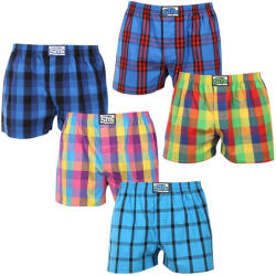 Styx 5PACK férfi bő szárú boxeralsó Styx klasszikus gumipánt többszínű (5A0112345) M - pepita