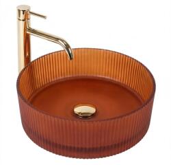 Rea Suri Brown pultra ültethető üveg mosdó 36 cm REA-U3613 (REA-U3613)
