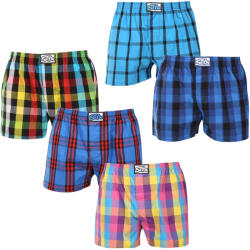 Styx 5PACK férfi bő szárú boxeralsó Styx klasszikus gumipánt többszínű nagyméretű (5E0112346) 3XL - pepita