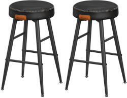 VASAGLE EKHO Collection bárszék szett 2 db műbőr tintafekete (LBC080B01V1)