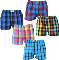 Styx 5PACK férfi bő szárú boxeralsó Styx klasszikus gumipánt többszínű (5A0112346) M