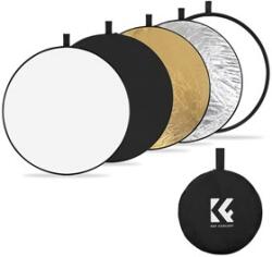 K and F Concept K&F Concept 5in1 derítőlap, reflektor, 110cm (fehér, fekete, arany, ezüst, transparens) + hordtáska (KF-18-0003)