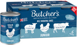 Butcher's 12x400g Butcher's Original Junior gabonamentes nedves kutyatáp vegyes csomagban 3 változattal