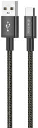 Jellico Univerzális USB-C to USB 30cm rövid adat és töltőkábel, telefonhoz, tablethez, power bankhoz, fekete cipőfűző mintás, 0, 3m - 3, 1A (Jellico - B28)