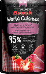 Super Benek Super Benek World Cuisines teljes értékű eledel felnőtt macskáknak. Bajor pörkölt kacsával paradicsomszószban 100g