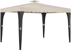 Deuba polyrattan kerti pavilon fekete-krém 3x4m 992858