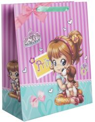  Papírtasak lány kutyával 18*23 (13318)