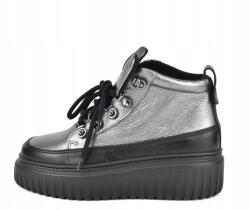 Nessi Női tornacipő Nessi 24666/CZSR bőr felsőrész fekete/ezüst méret39 (24666/CZSR)