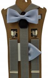 CGM Világosszürke nadrágtartó szürke hamuszürke légy mintás (Szelka jednolita - mucha z poszetką)