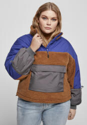 Urban Classics Ladies Sherpa 3-Tone Pull Over Jacket toffee/bluepurple
