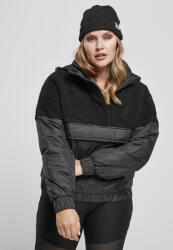 Urban Classics Ladies Sherpa Mix Pull Over Jacket black/black