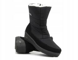  Női Hótaposó Progress 22-126 Bélelt Téli Cipő Vízálló Fekete (22-126)