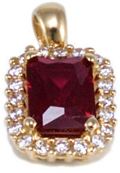 Ékszershop Bordó-fehér köves arany medál (1328912)