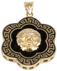 Ékszershop Oroszlánfejes fekete betétes arany medál (1332585)