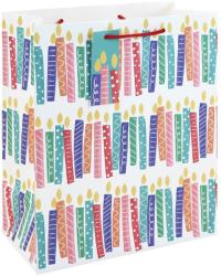 Eurowrap ajándéktasak (26, 5x33x14 cm) színes gyertyás (6) (36929-2C)