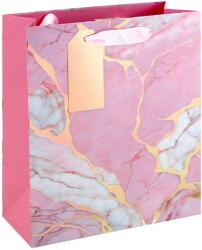 Eurowrap ajándéktasak (21, 5x25x10 cm) rózsaszín, márványmintás (6) (36971-3C)