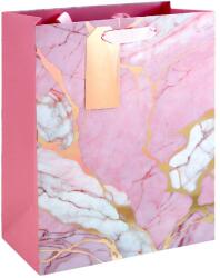 Eurowrap ajándéktasak (26, 5x33x14 cm) rózsaszín, márványmintás (6) (36971-2C)