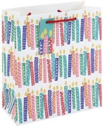 Eurowrap ajándéktasak (21, 5x25x10 cm) színes gyertyás (6) (36929-3C)
