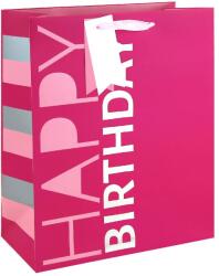 Eurowrap ajándéktasak (26, 5x33x14 cm) pink, Happy Birthday (6) (36935-2C)