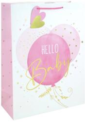 Eurowrap ajándéktasak (33x45, 5x15 cm) Baby, rózsaszín (6) (36878-1WC)