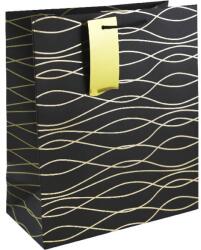 Eurowrap ajándéktasak (26, 5x33x14 cm) fekete, arany hullámos (5) (35477-2C)