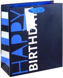 Eurowrap ajándéktasak (21, 5x25x10 cm) kék, Happy Birthday (6) (36938-3C)