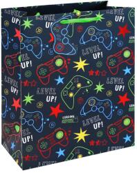 Eurowrap ajándéktasak (26, 5x33x14 cm) fekete, gamer (6) (36908-2C)