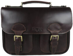 Blázek és Anni klasszikus vonalvezetésű női oldaltáska, A/4-es iratok tárolására, rendező zsebekkel 33, 5*24 cm - Sötétbarna