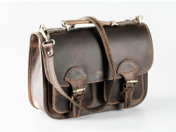 Blázek és Anni klasszikus vonalvezetésű női oldaltáska, A/4-es iratok tárolására, rendező zsebekkel 33, 5*24 cm - Barna