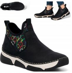 RIEKER Női sportcipő 40 Sportos Kényelmes Bebújós Félcipő Ősz Fekete (Rieker 45957-00)