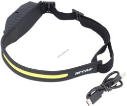ARCAS 5W LED fejlámpa szenzorral 3, 7V 1200mAh akku USB-töltés IPX4 Li-Ion