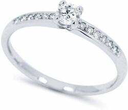 White & Black Briliáns gyémánt eljegyzési gyűrű - 0, 28 karát (AU14252)