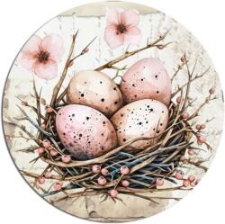  Nyomtatott fa tábla - Húsvéti RSZ téma 11, 8cm