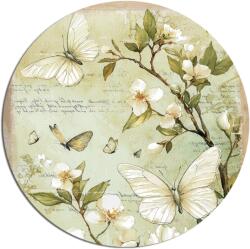  Nyomtatott fa tábla koszorú közép - Tav. zöld téma 11, 8cm