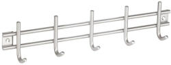Walteco Ruhatartó 380x80 mm 5 akasztóval rozsdamentes acél (WT-8144)