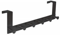 WALTECO Ajtóakasztó 6 horoggal 40 mm-es felfüggesztés matt fekete (WT-8667)