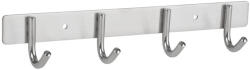 WALTECO Lekerekített sarkú kabáttartó állvány 4 akasztóval rozsdamentes acél (WT-8159)