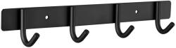 Walteco Rozsdamentes acél kabáttartó 4 akasztóval fekete (WT-8683)