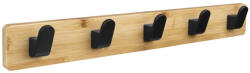 Walteco Ruhatartó állvány 550x70 mm 5 akasztóval bambusz+matt fekete FSC (WT-8599)